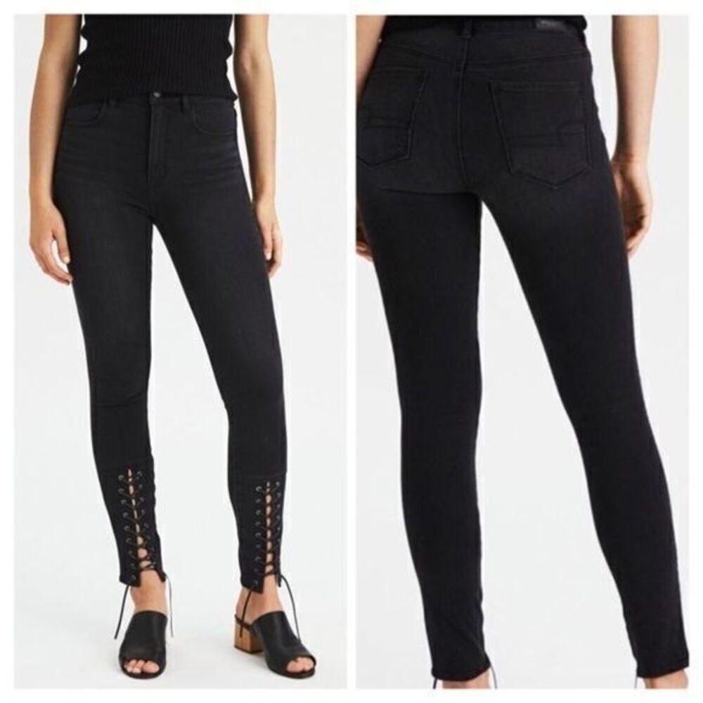 American Eagle high rise super stretch laced jeans 00